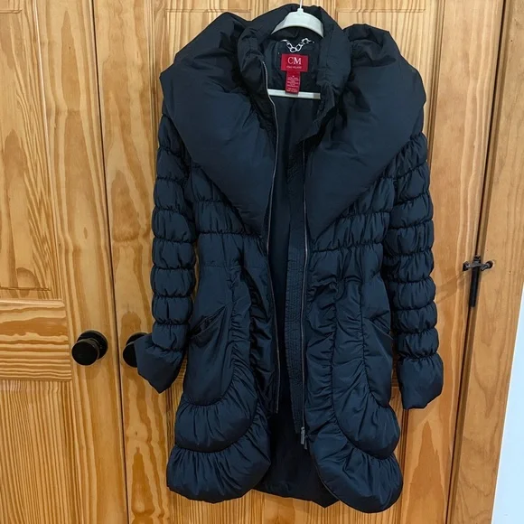 Milano Elegant Black Puffer Coat - Picture 1 of 6